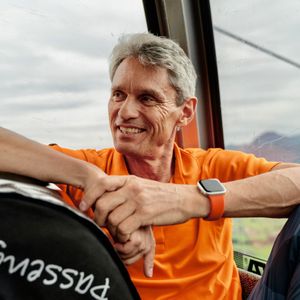 Christian R. Schebitz in der Bergbahn