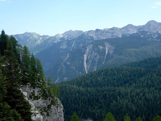 Vogar - Blick auf die Berge der julischen Alpen