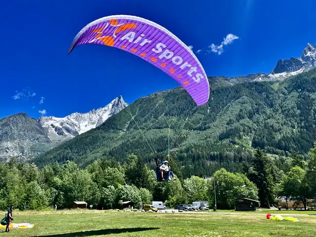 Tandem-Paragliding in Le Brevent (Planpraz) am Montblanc